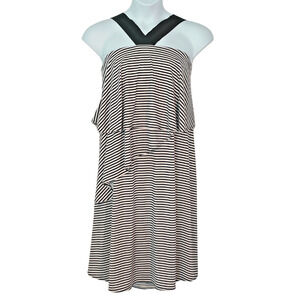 3-FOR-$30 Lane Bryant Plus Sz 18-20 Tank Dress Elastic Straps Ruffles Striped